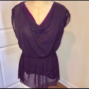 NWT Drapey mesh cinched waist top